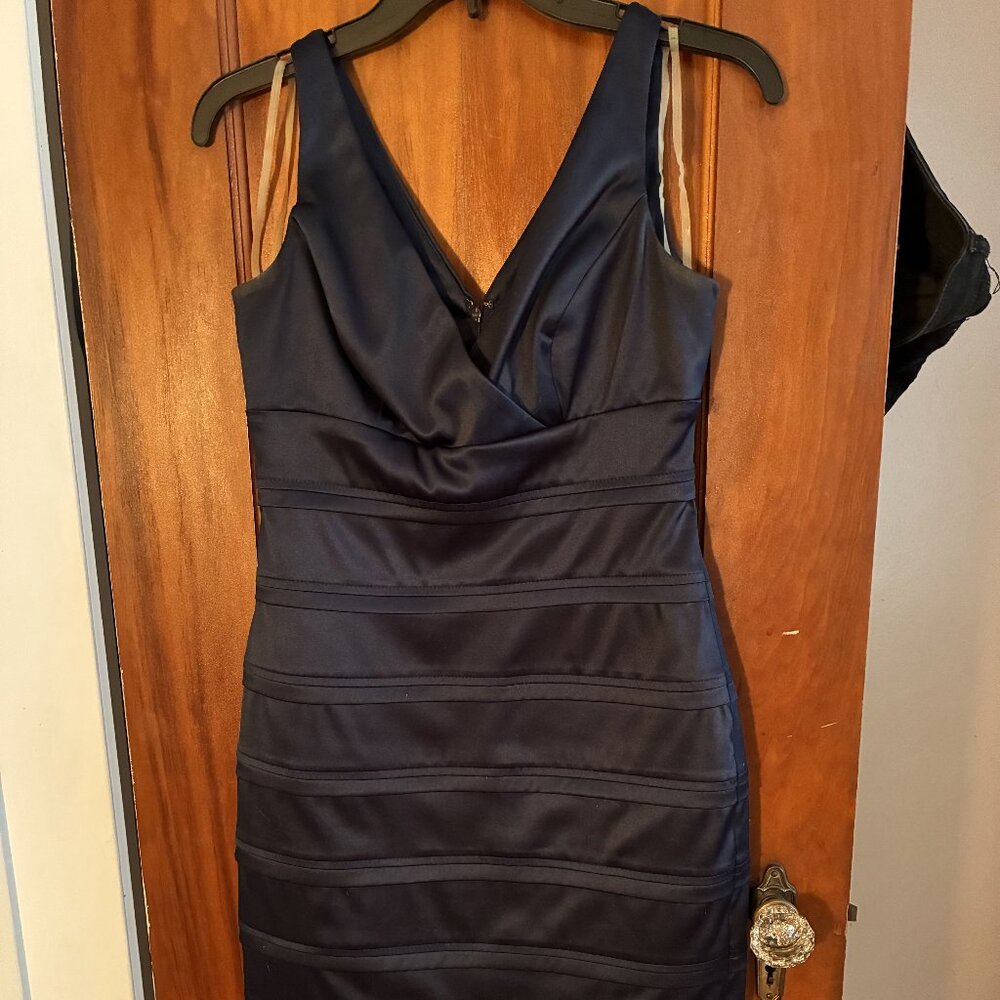 American Living Navy Sleeveless Satin Dress (Sz. 2)